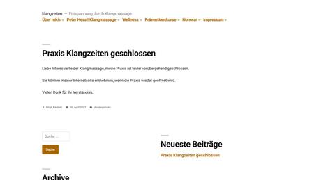 Klangzeiten Massagepraxis