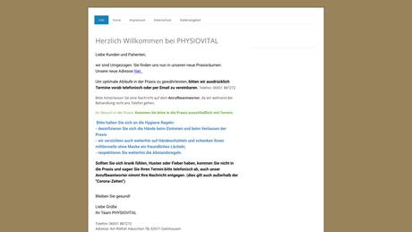 PHYSIOVITAL Praxis für Physiotherapie