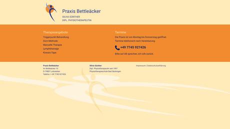 Silvia G&uuml;nther Physiotherapeutin Praxis Bettle&auml;cker