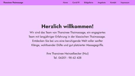 Thansinee Traditionelle Thaimassage
